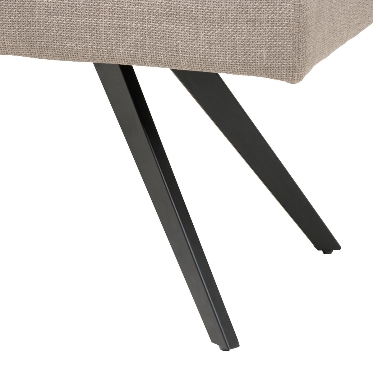 ŁAWKA NAROŻNA ANDROS - jasnoszary/czarny, Konventionell, metal/tkanina (150/190cm) - Livetastic