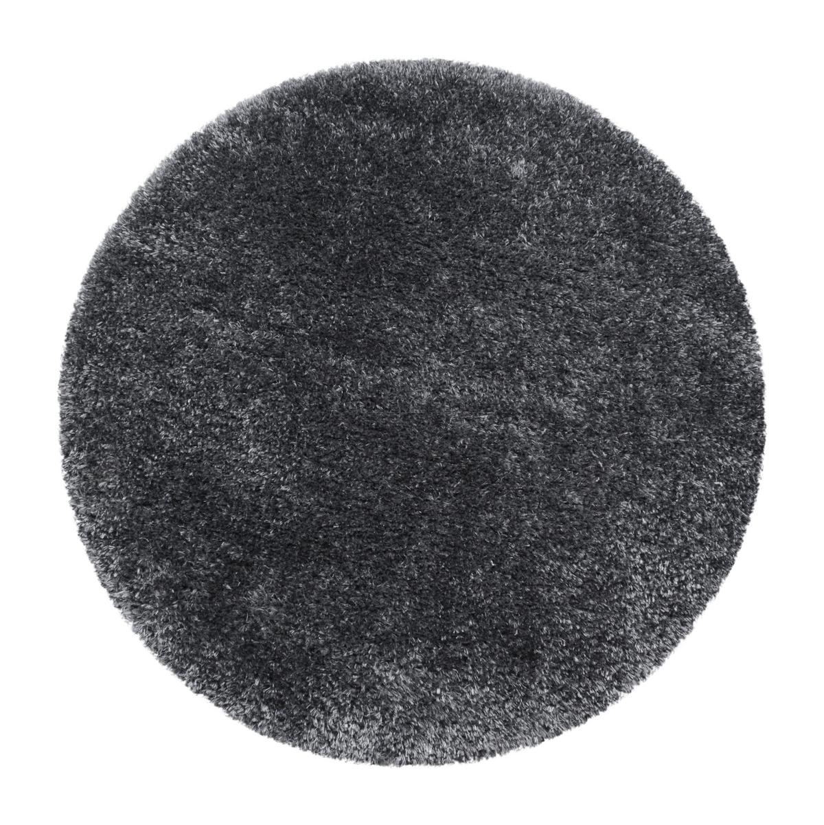Hochflorteppich Brilliant Grau Ø ca. 120cm - Grau, Basics, Textil (120cm)