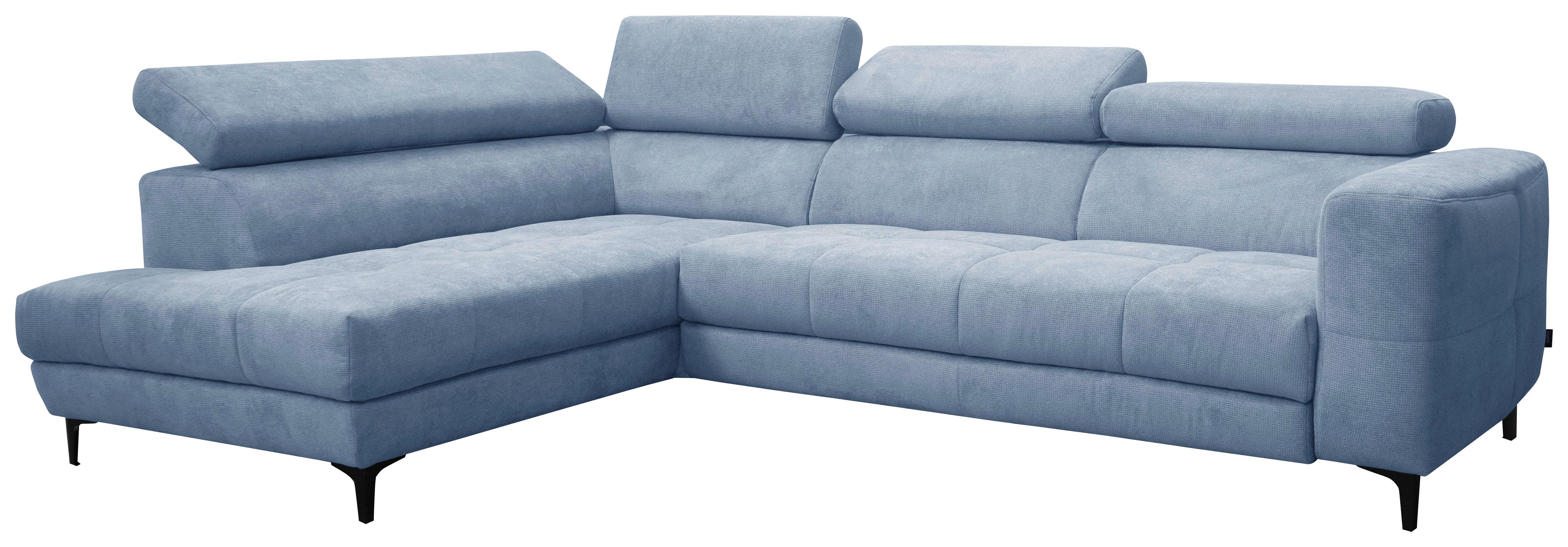 Colțar EMMA - albastru, Modern, textil (210/47/301cm) - Mömax