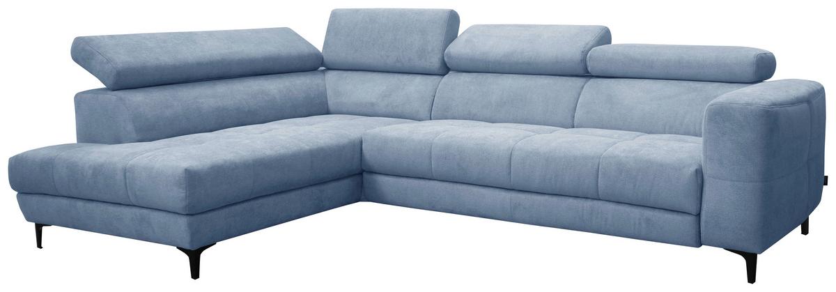 Colțar EMMA - albastru, Modern, textil (210/47/301cm) - Mömax