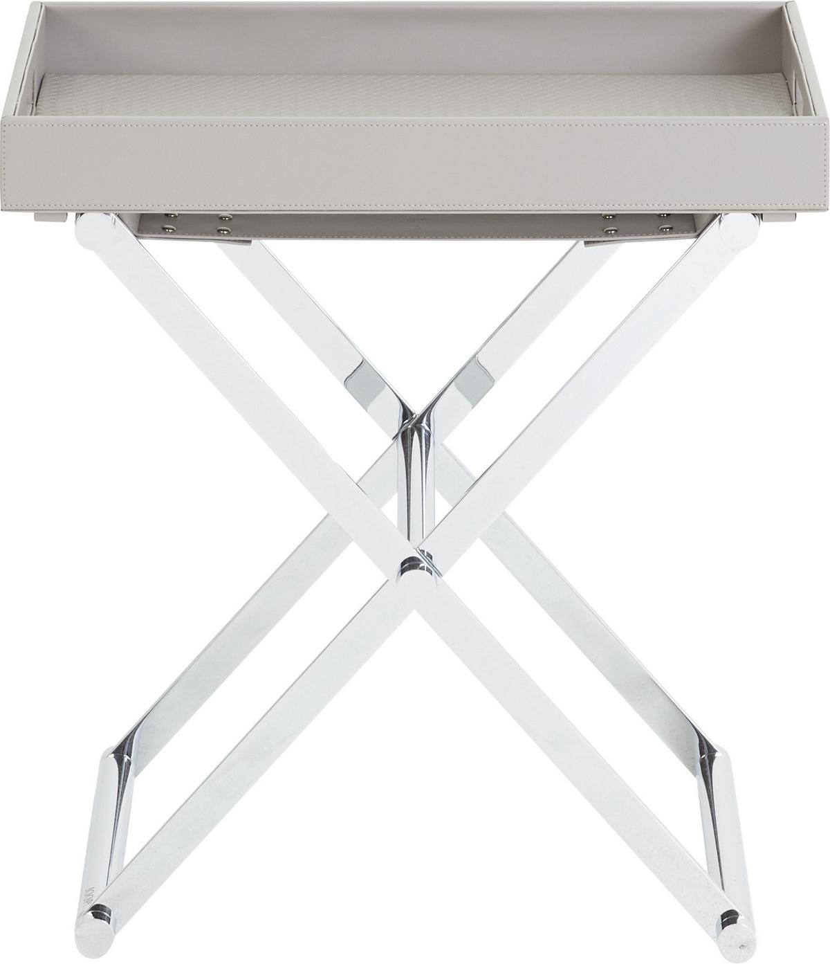STOLIK BOCZNY HOMELINE JOOP! - szary/kolor chromowy, Basics, metal/tkanina (52/32/50cm) - Joop!