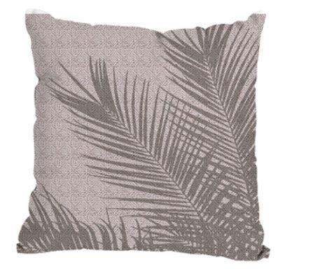 Outdoor-Kissen Palmblatt in Grau/Beige ca. 45x45cm - Beige/Grau, Konventionell, Textil (45/45/45cm) - Modern Living