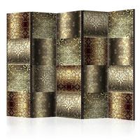 Paravan Metal Plates I, 5-Delni, Dvostranski - večbarvno, Basics, tekstil/les (225/172/3cm) - artgeist