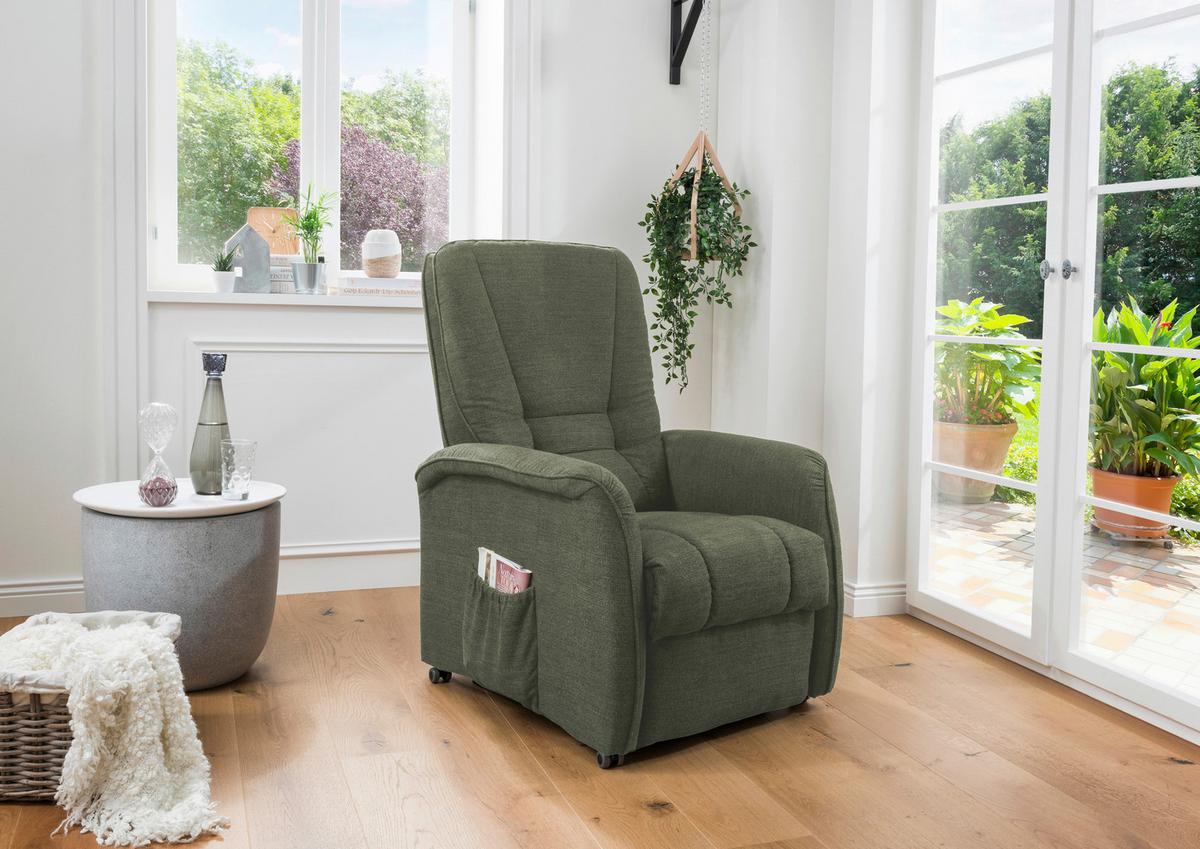 Relaxsessel Harry Dunkelgrün Nylon/Struktur - Dunkelgrün/Schwarz, Design, Kunststoff/Textil (77/107/88cm) - Livetastic