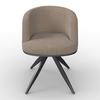 CHAISE ACCOUDOIRS NELA - noir/marron, MODERN, métal/textile (62/77/62cm) - Bessagi Home