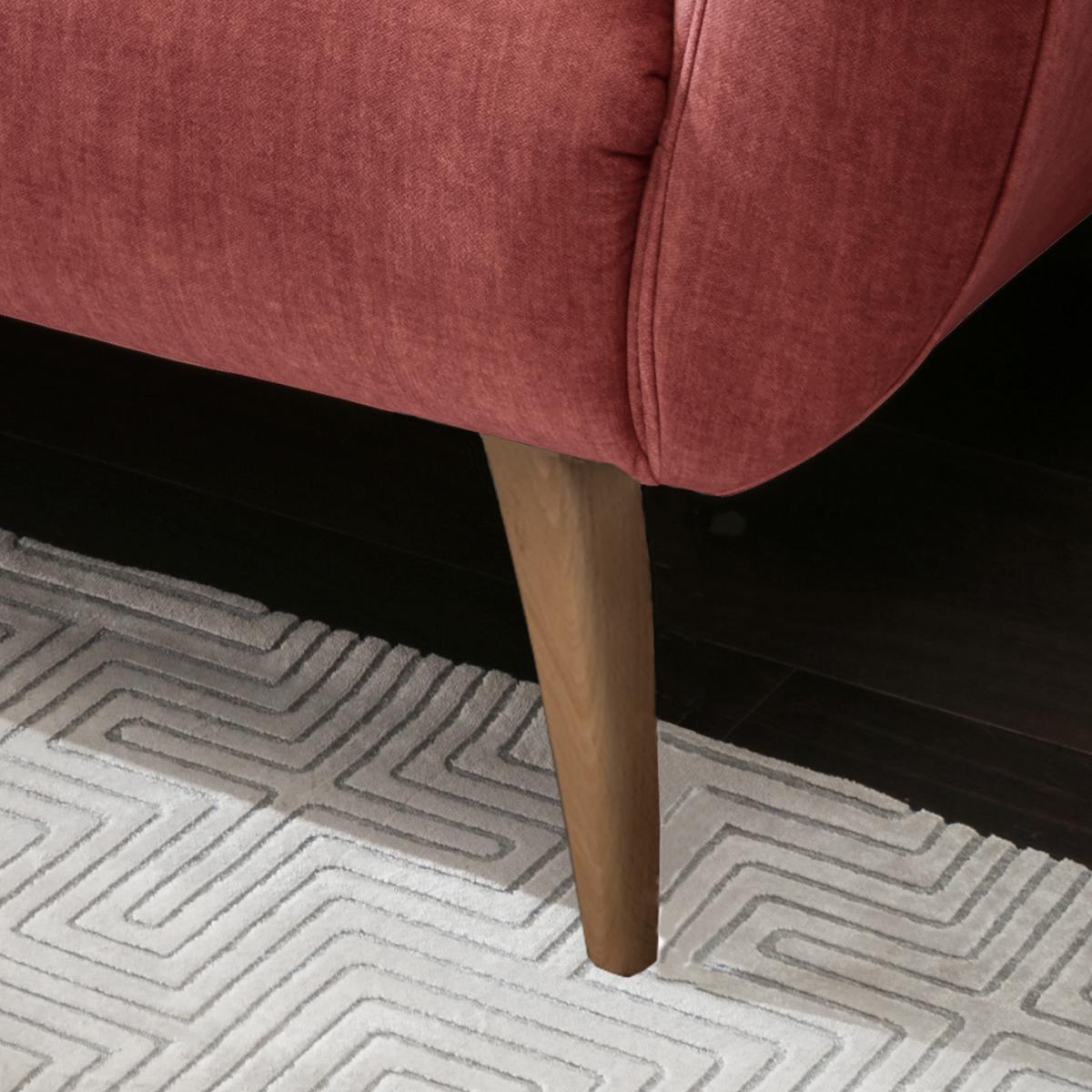 3-Sitzer-Sofa Baggio Koralle Velours - Koralle/Buchefarben, MODERN, Holz/Textil (236/94/103cm) - Livetastic