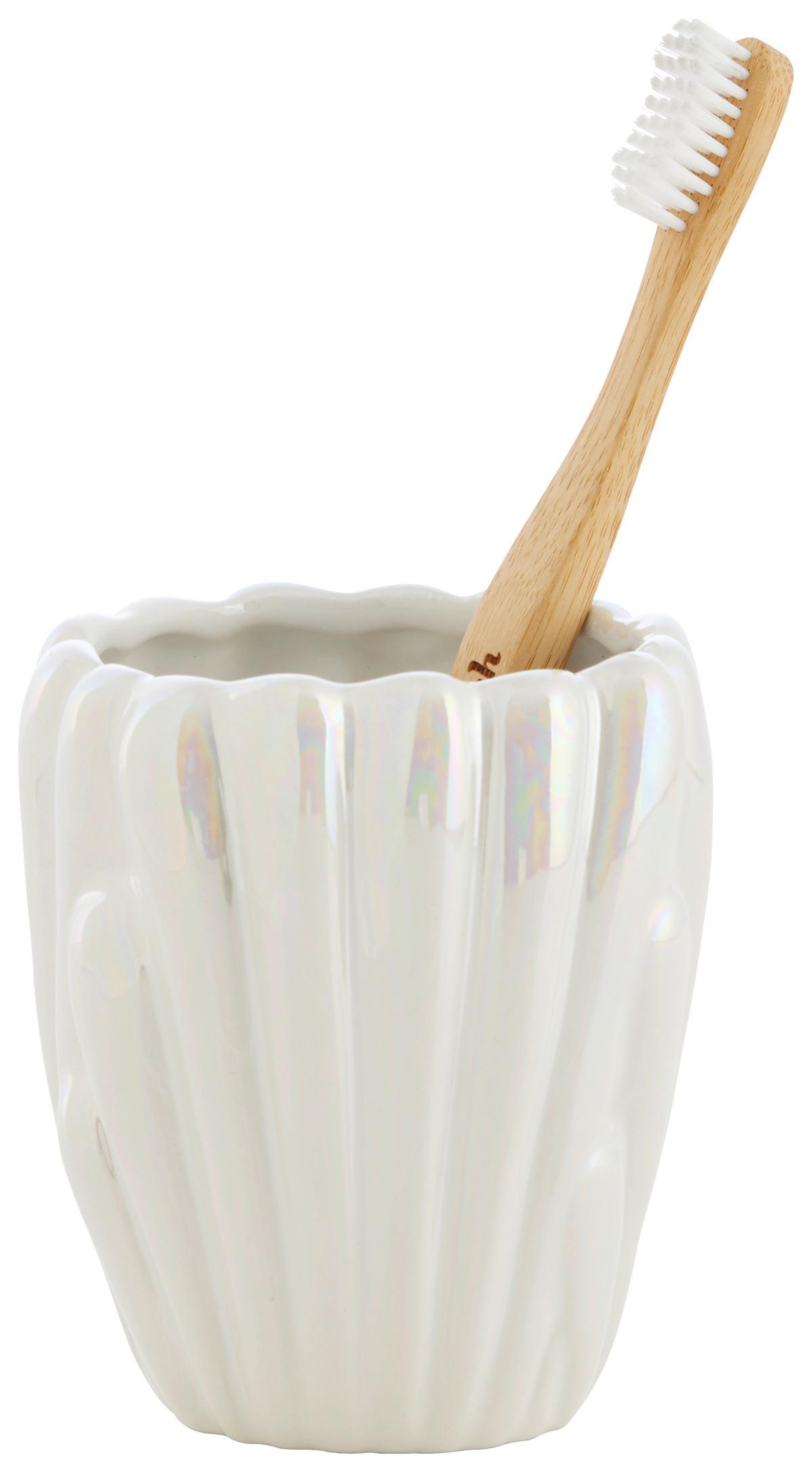 Pahar pentru periuțe de dinți Arielle - sidefiu, Modern, ceramică (9,2/9cm) - Mömax