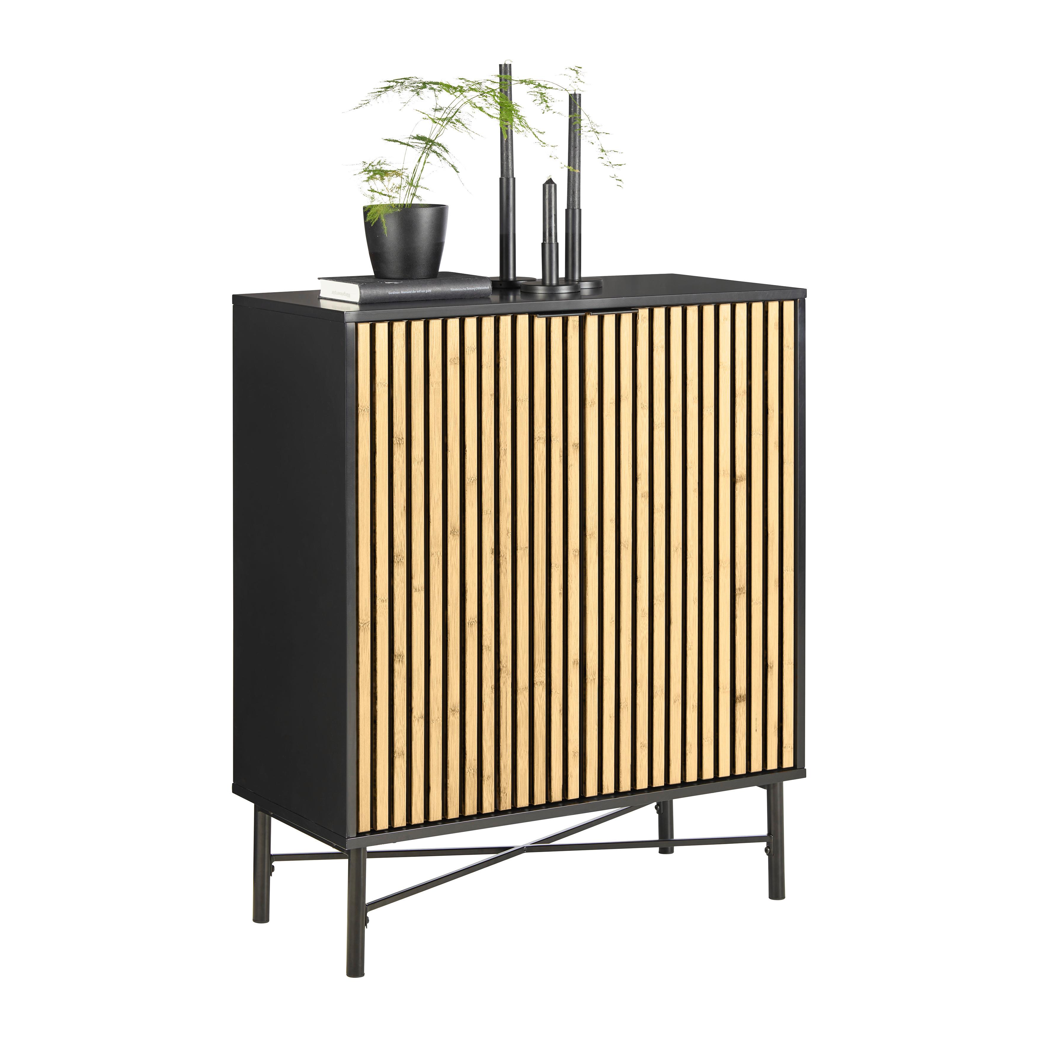 Comodă MADRID -EXKLUSIV- - culoare lemn stejar/culoare natur, Modern, lemn/metal (76/90/35cm) - Modern Living
