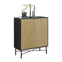 Comodă MADRID -EXKLUSIV- - culoare lemn stejar/culoare natur, Modern, lemn/metal (76/90/35cm) - Modern Living