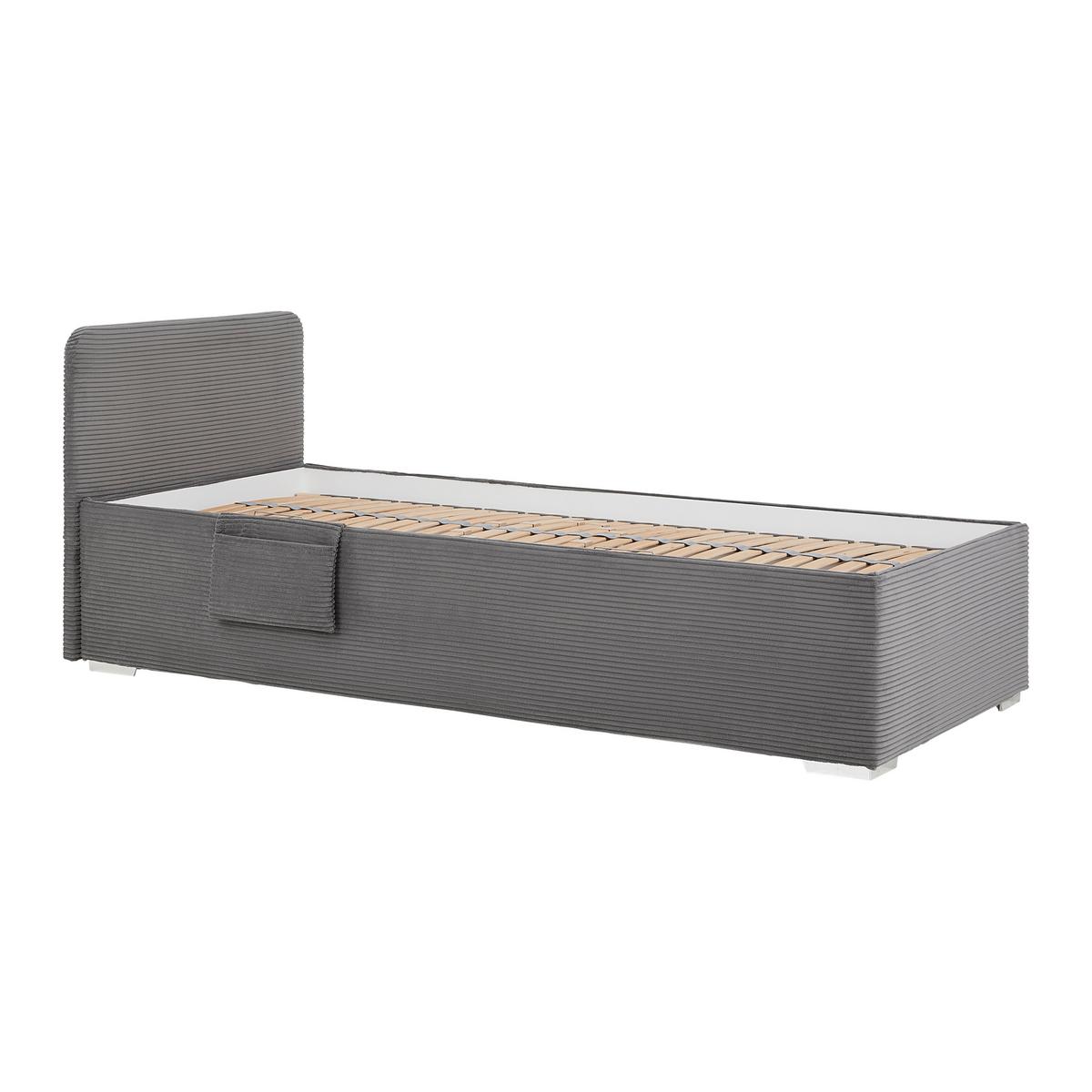 Bett Remi Grau ca. 90x200cm - Chromfarben/Naturfarben, KONVENTIONELL, Holz/Kunststoff (90/200cm) - Mömax