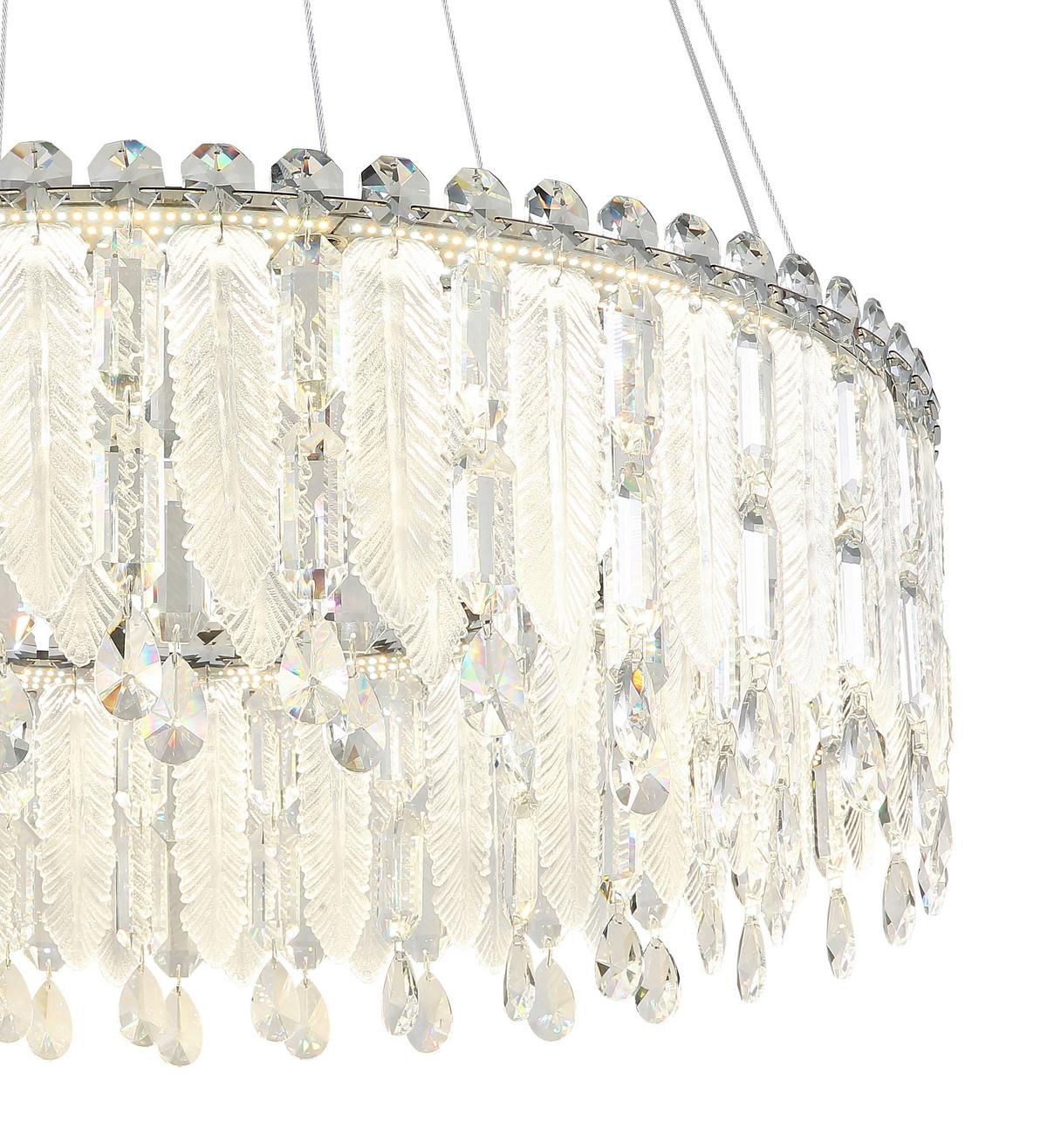 LED-HÄNGELEUCHTE 67176-78 KLUNKA - Klar/Chromfarben, Lifestyle, Glas/Kunststoff (79,5/120cm) - Globo