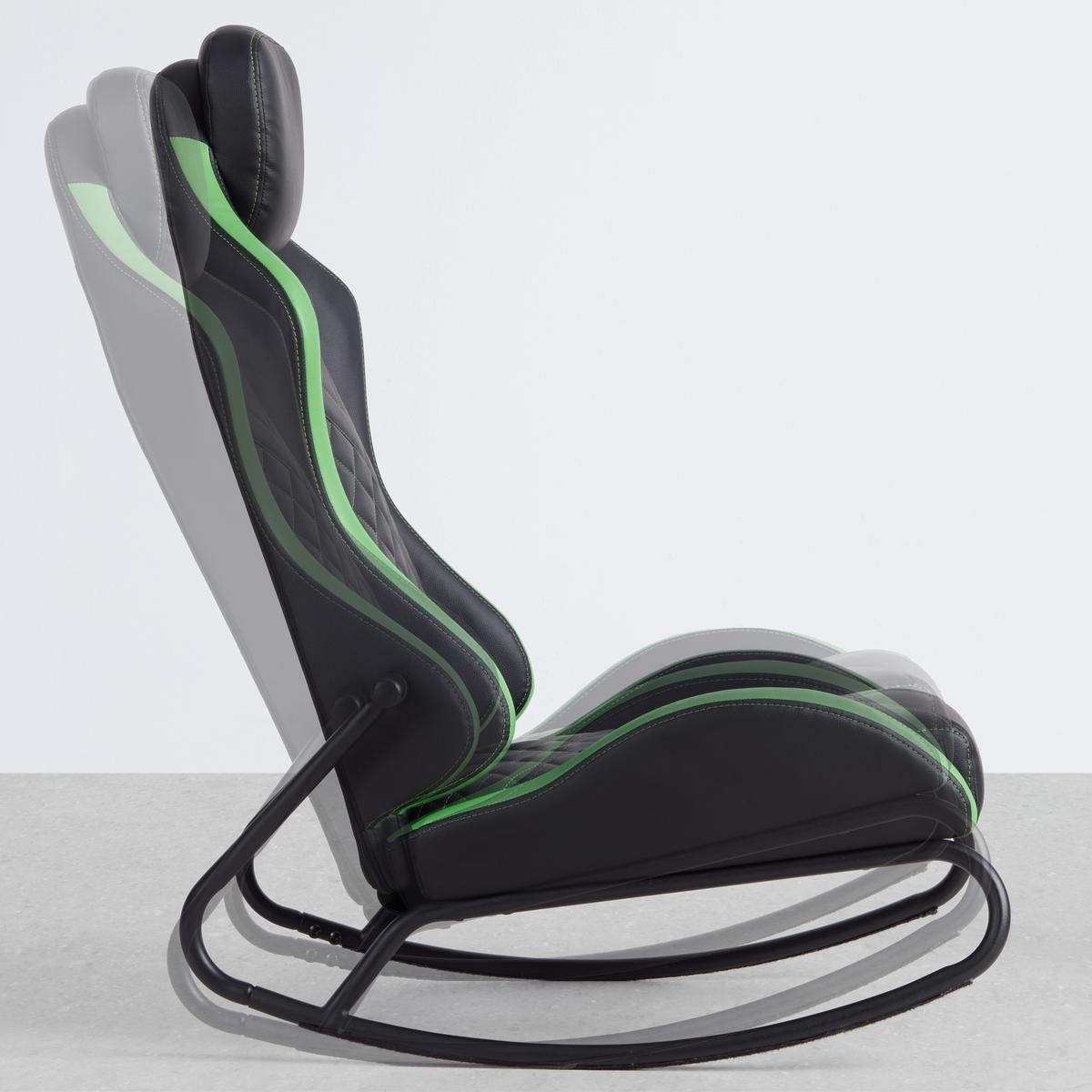 Gaming Stol Jacky - črna/zelena, Moderno, kovina/tekstil (48/88/71cm) - Mömax