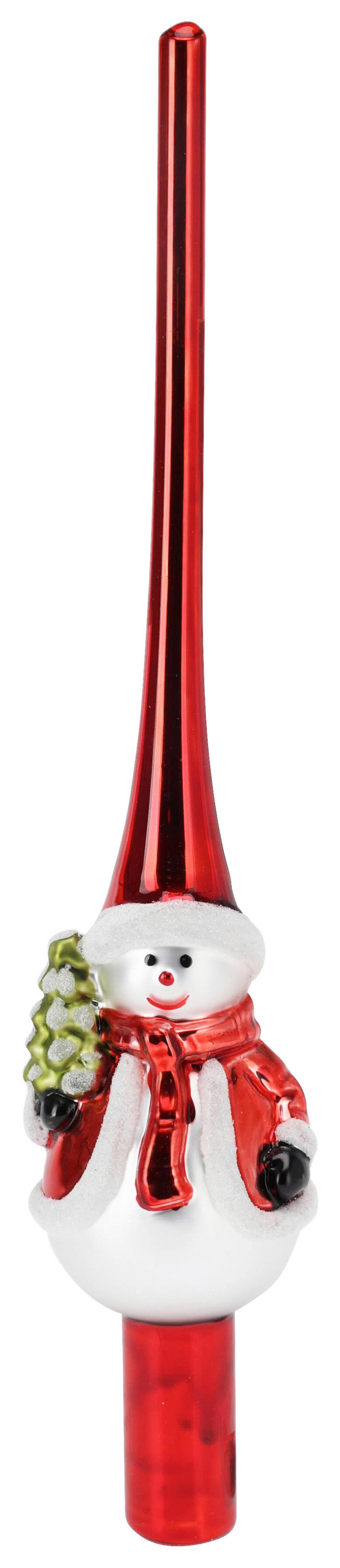 CHRISTBAUMSPITZE ROZE - Rot/Silberfarben, Glas (5,5/4,7/25cm)