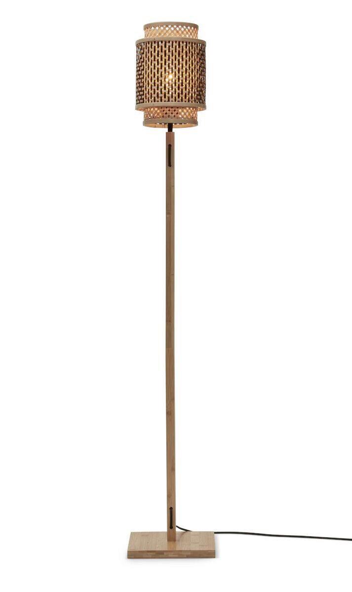 Stoječa Svetilka Bhutan, Črna, Bambus - črna/naravne barve, Trend, les (20/135cm) - Good & Mojo