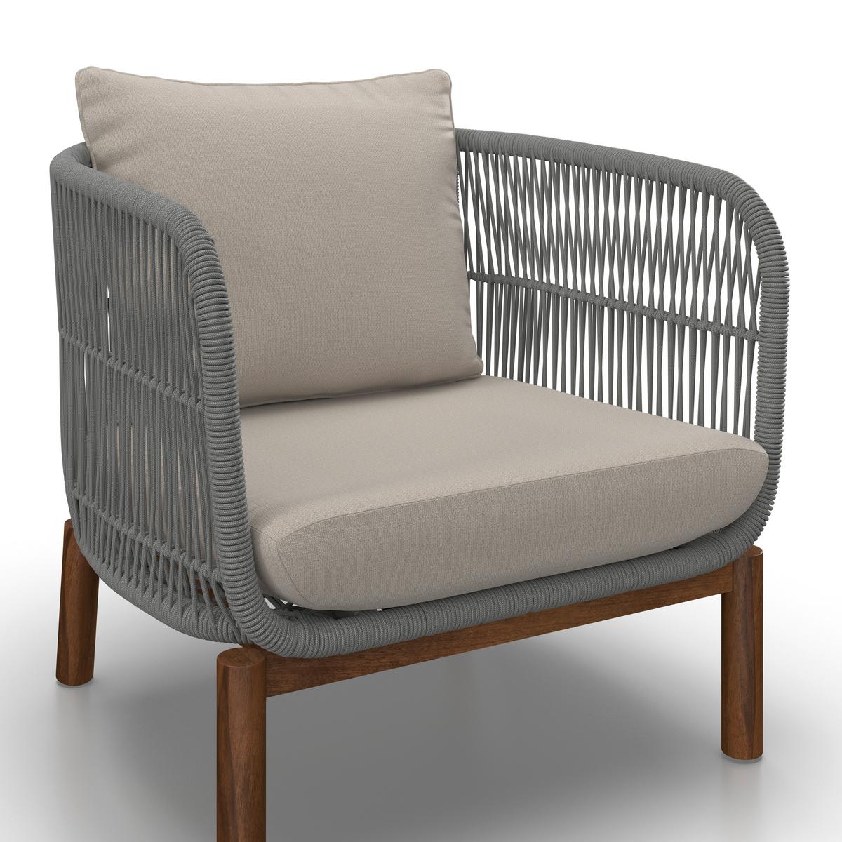 LOUNGEGARNITUR MALENE - Creme/Naturfarben, Modern, Holz/Textil (168/70,5/80cm) - Bessagi Garden