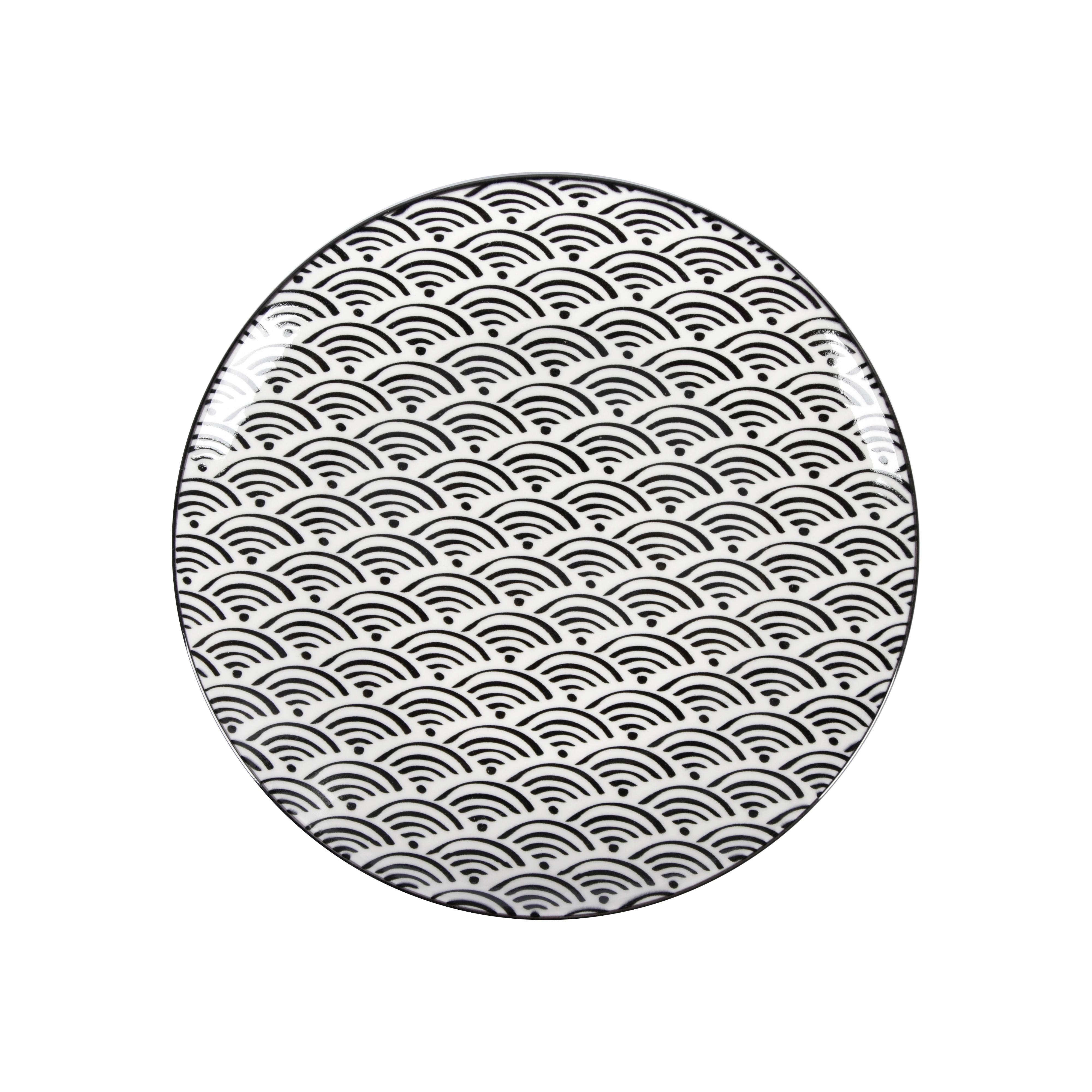 Dessertteller Shiva in Schwarz/Weiß  Ø ca. 20,4cm - Schwarz/Weiß, LIFESTYLE, Keramik (20,4cm) - Mömax