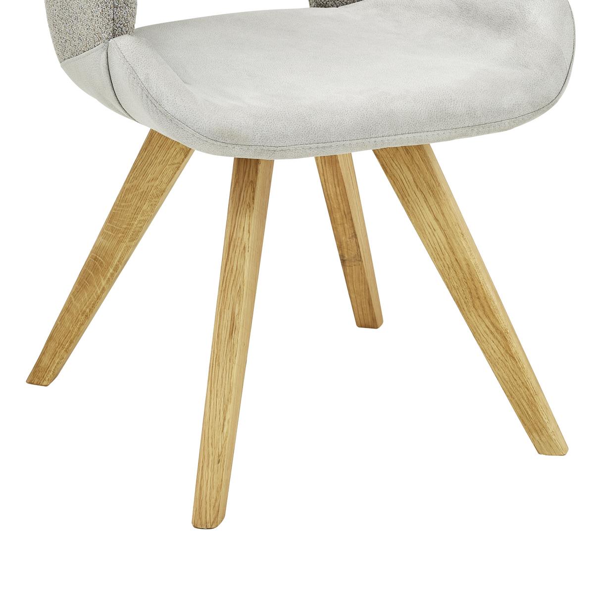 KRZESŁO Z PODŁOKIETNIKAMI RINCON - kolor dębowy/kremowy, Design, tkanina/drewno (58/83/59cm) - Linea Natura