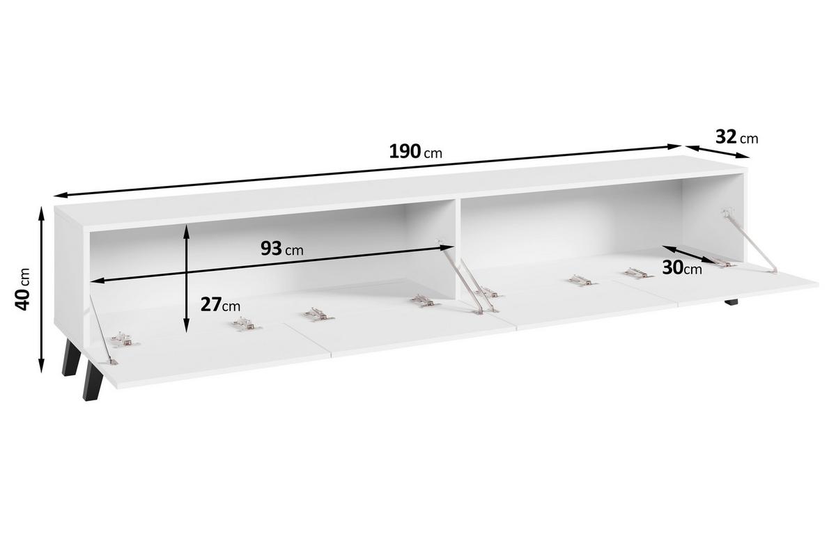 Nizka Omarica Phuket, Črna Mat - črna, Design, umetna masa/leseni material (190/40/32cm) - Livetastic