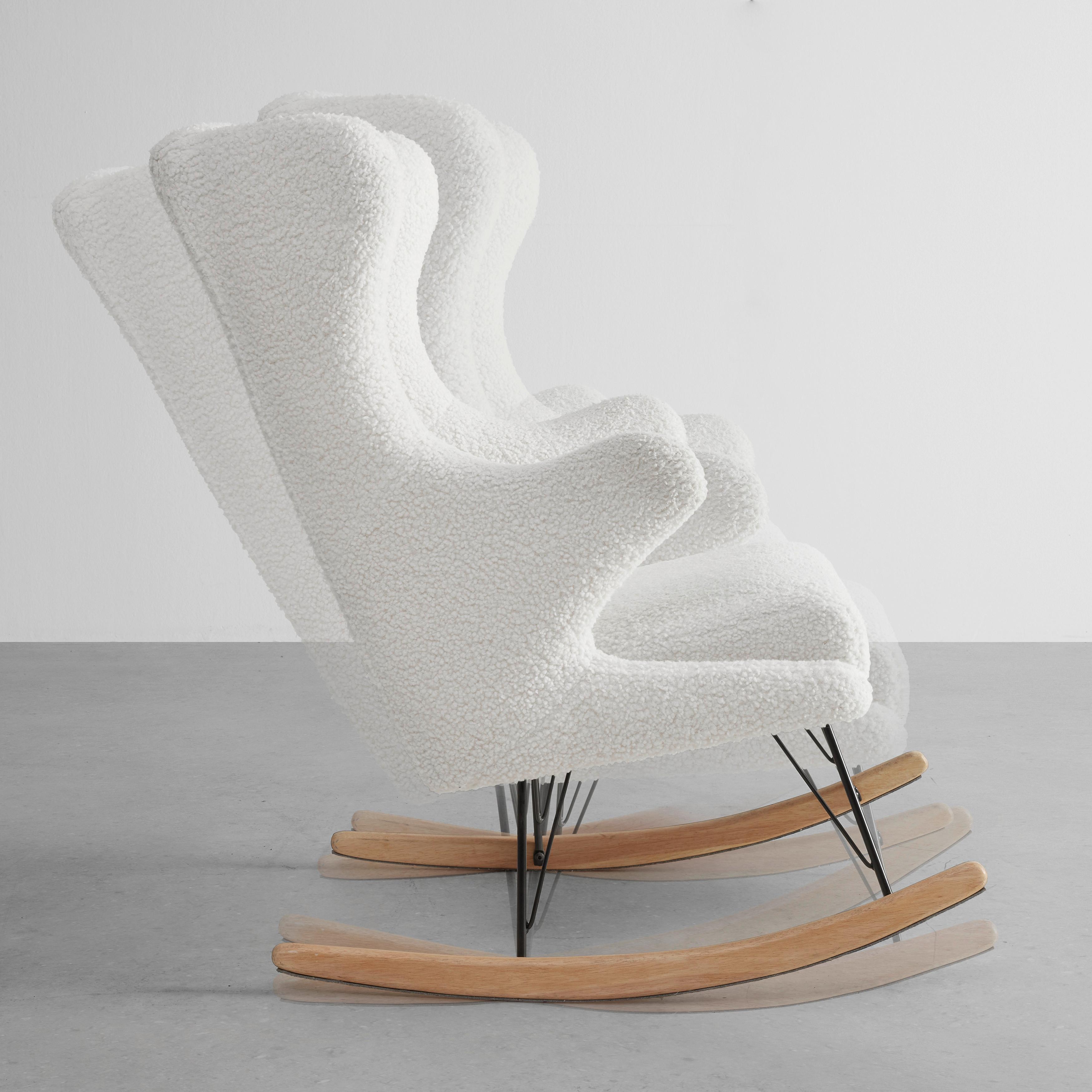 Scaun balansoar SHAWN - crem, Romantik / Landhaus, lemn/metal (76/109/111cm) - Zandiara