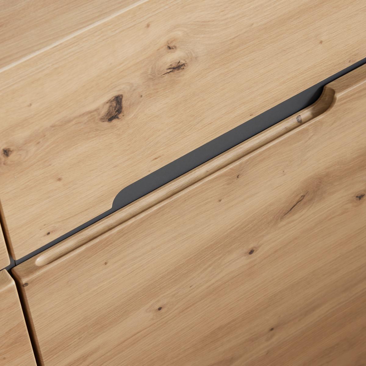 Kommode in Graphitfarben/Eiche Artisan - Silberfarben/Graphitfarben, MODERN, Holzwerkstoff (120/107/38cm) - Mömax