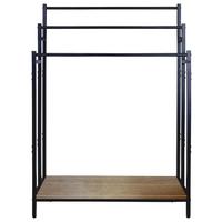Držalo Za Brisače Iva, Črna, Rjava - črna/barve oreha, Trend, kovina/leseni material (58/89/26cm) - Homezone