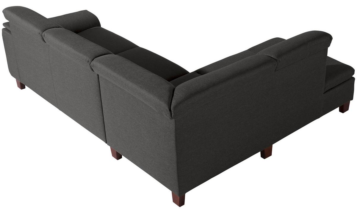 ECKSOFA AARON - Anthrazit/Nussbaumfarben, Design, Holz/Textil (187/247cm) - Max Winzer