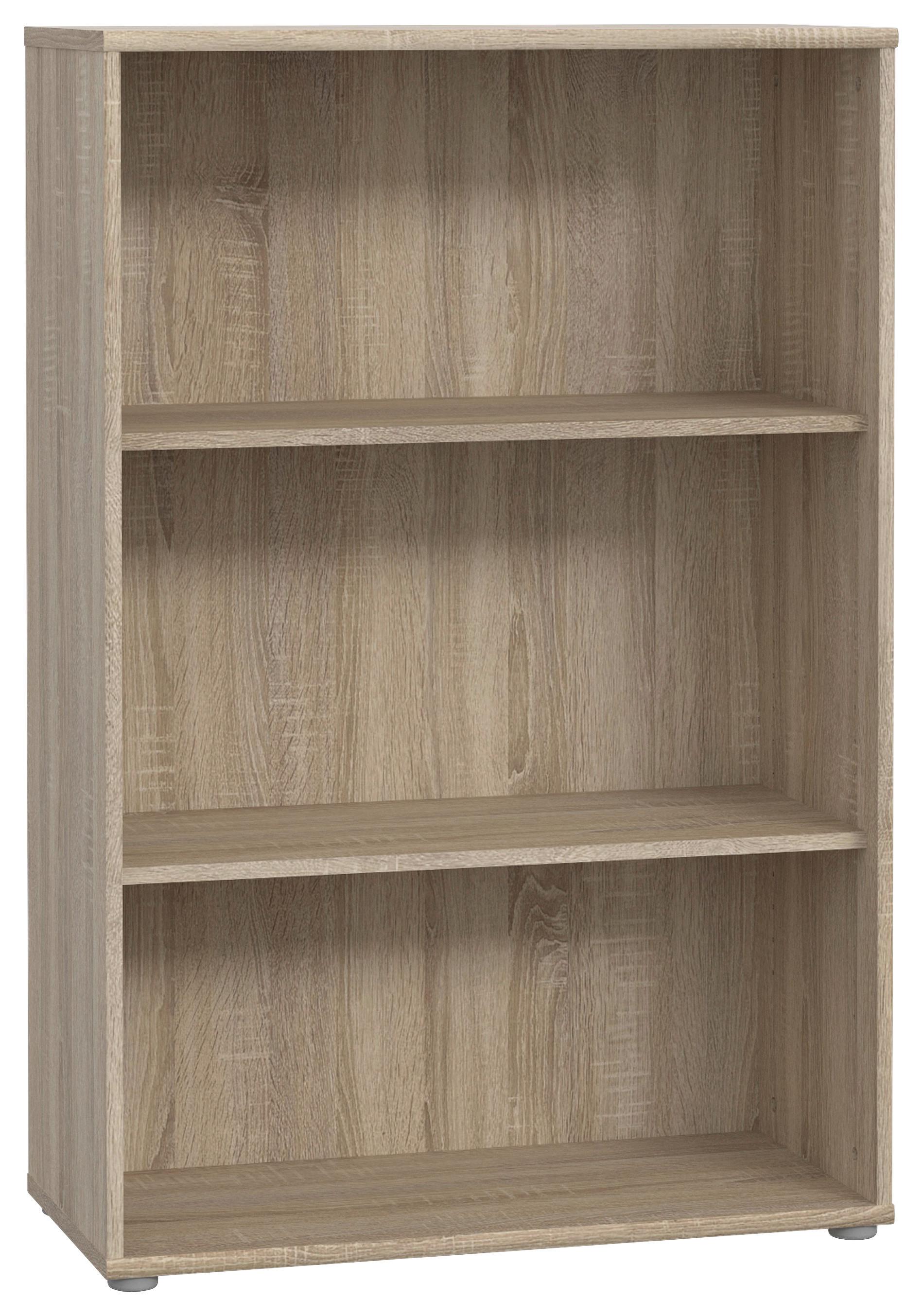 Regal Tempra 2, Barva Hrasta - barve aluminija/hrast sonoma, Design, umetna masa/leseni material (73,7/111,1/34,8cm)