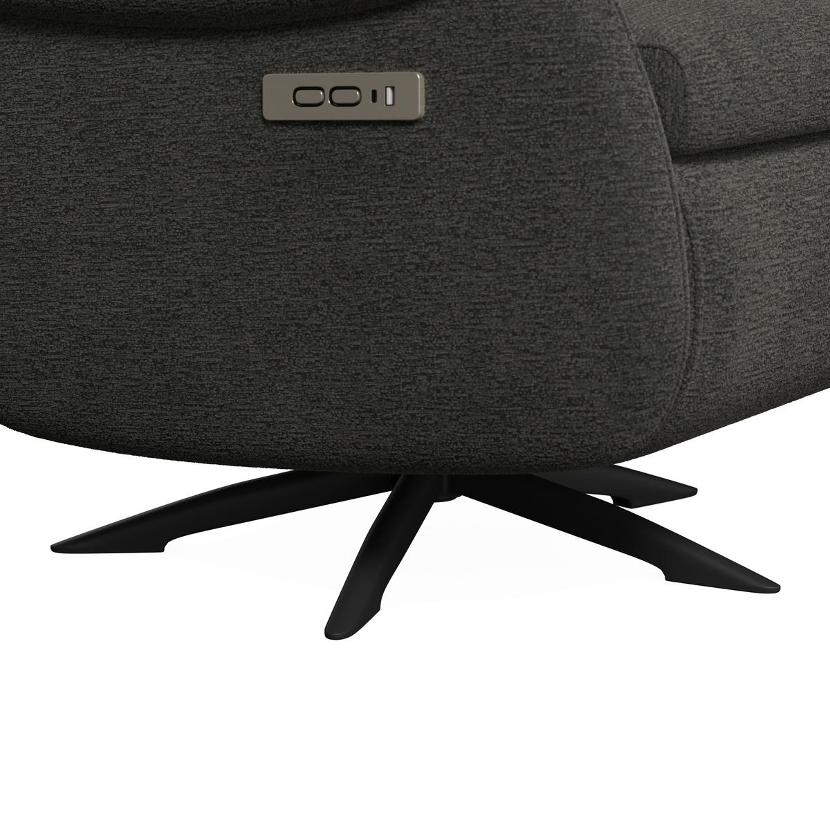 Elektrischer Relaxsessel Alice mit Liege- und Relaxfunktion - Dunkelgrau/Schwarz, MODERN, Holz/Textil (76/110/90cm) - Bessagi Home