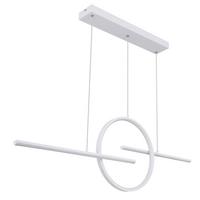Viseča Led-svetilka Barral, S Sijalko - bela, Design, kovina/umetna masa (124/10,5/150cm) - Globo