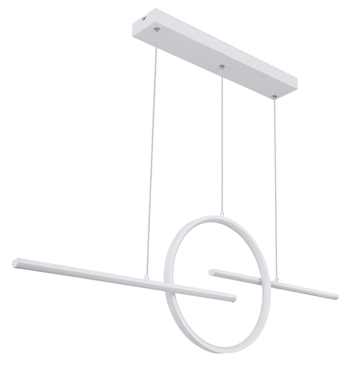 Viseča Led-svetilka Barral, S Sijalko - bela, Design, kovina/umetna masa (124/10,5/150cm) - Globo