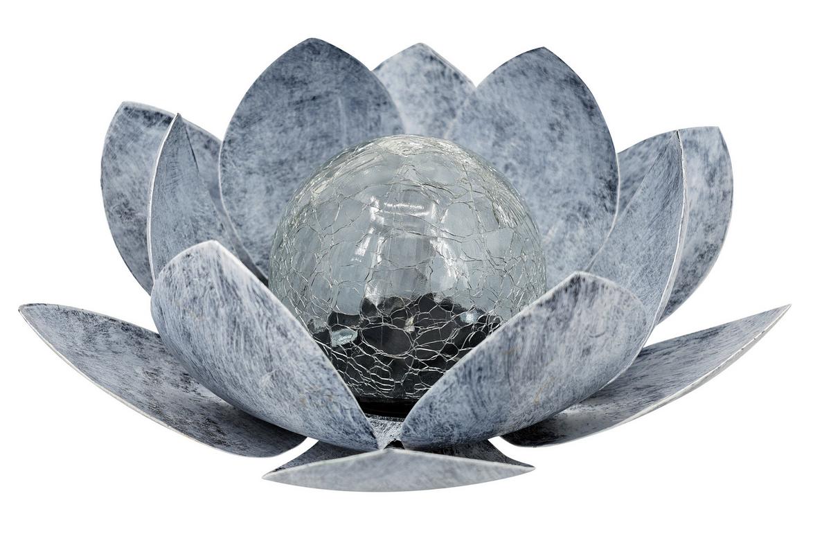 LAMPA SOLARNA HONOLULU - niebieski, Basics, metal/szkło (25/10cm) - Ambia Garden