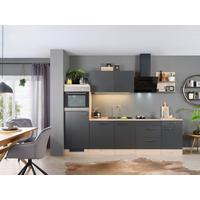 Küchenblock inkl. 5 E-Geräte Milano Anthrazit/Eiche - Eichefarben/Dunkelgrau, MODERN, Holzwerkstoff (280cm) - FlexWell