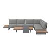 LOUNGEGARNITUUR SABRINA - Natuurlijke kleuren/Donkergrijs, Modern, Kunststof/Textiel (323/79/253cm) - Bessagi Garden
