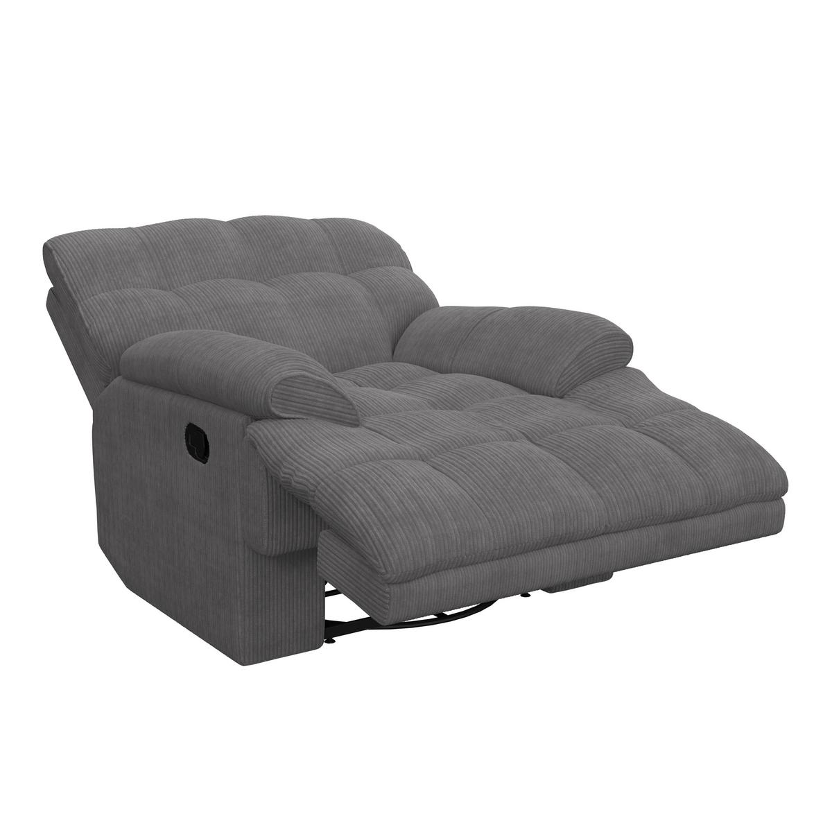 Sessel Natalie Dunkelgrau/Cord - Dunkelgrau/Schwarz, MODERN, Holz/Textil (98/94/106cm) - Bessagi Home