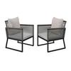 TRÄDGÅRDSSTOLAR SET TONI - mörkgrå/ljusgrå, Modern, metall/textil (57,5/73/60cm) - Bessagi Garden