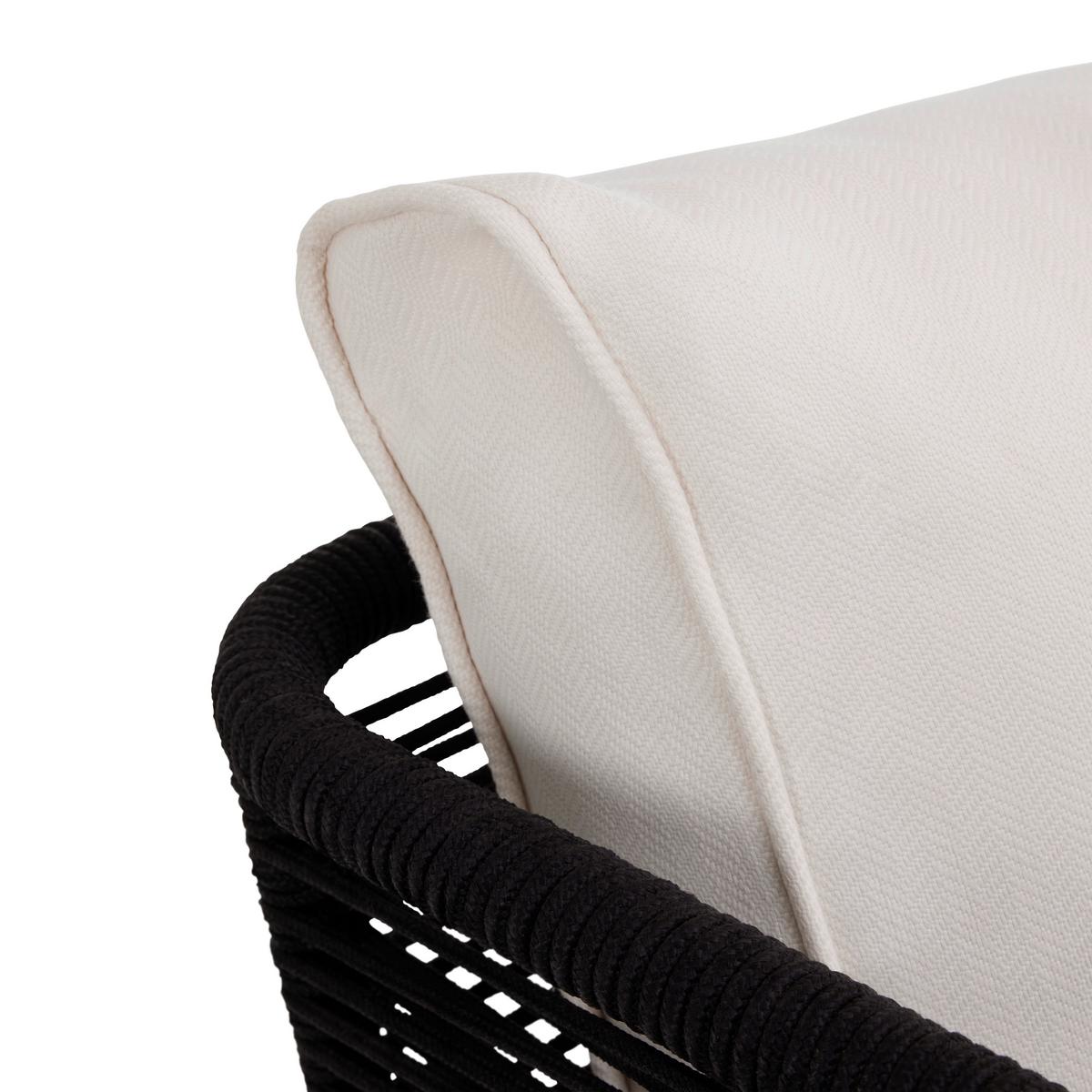 Lounge Garnitura Linnea, Bela, Akacija - črna/naravne barve, Moderno, kovina/umetna masa (199/199cm)