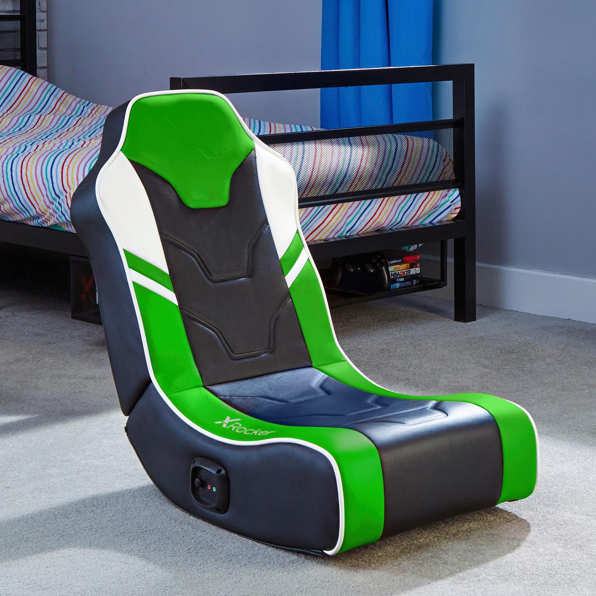 Gamingsessel Shadow 2.0 ca. 42x64x75 cm Grün/Weiß/Schwarz - Grün, MODERN, Textil (42/64/75cm) - X Rocker
