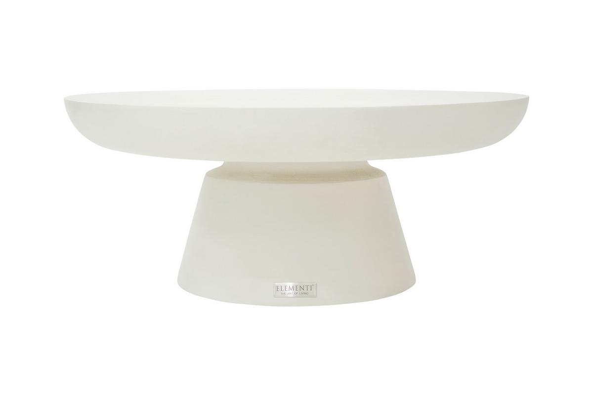 Loungetisch Kylix Weiß - Weiß, KONVENTIONELL, Stein (66/66/35cm) - Gardenson