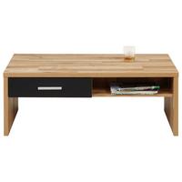 Couchtisch Sonate Eichefarben/ Schwarz mit Schublade - Chromfarben/Eichefarben, MODERN, Holzwerkstoff/Metall (110/64/40cm) - Mömax