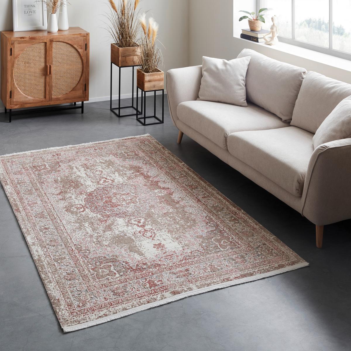 Webteppich Marcus 1 in Rosa ca. 80x150cm - Rosa, Textil (80/150cm) - Mömax