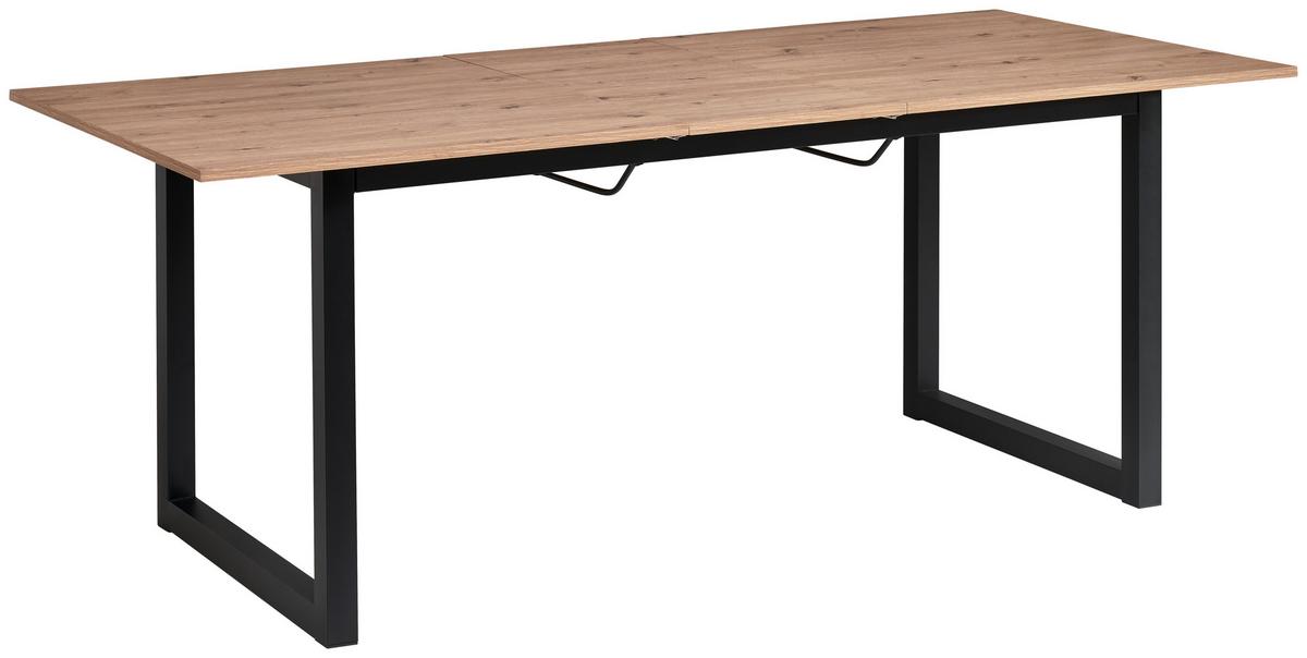 STÓŁ DO JADALNI DEAN AZ - czarny/dąb artisan, Konventionell, materiał drewnopochodny/metal (160-200/90/76cm) - MID.YOU