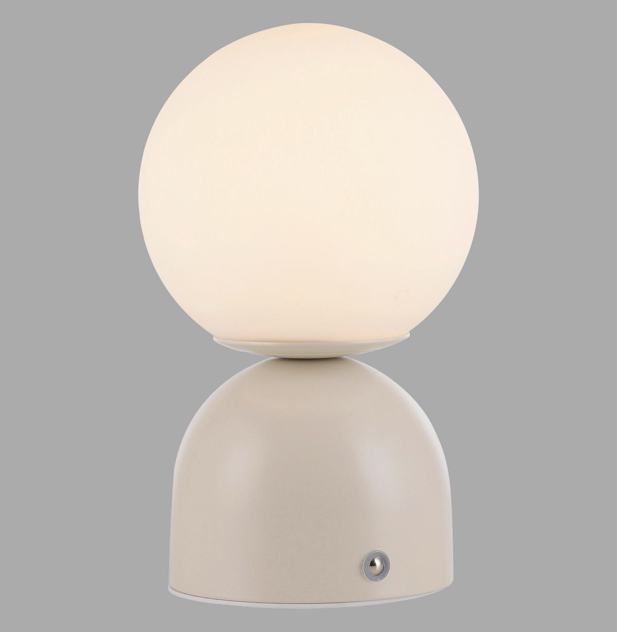 LAMPA STOŁOWA Z AKUMULATOREM 19218-39 RUDI - kolor piaskowy, Design, tworzywo sztuczne/metal (12/12/20cm) - Schöner Wohnen