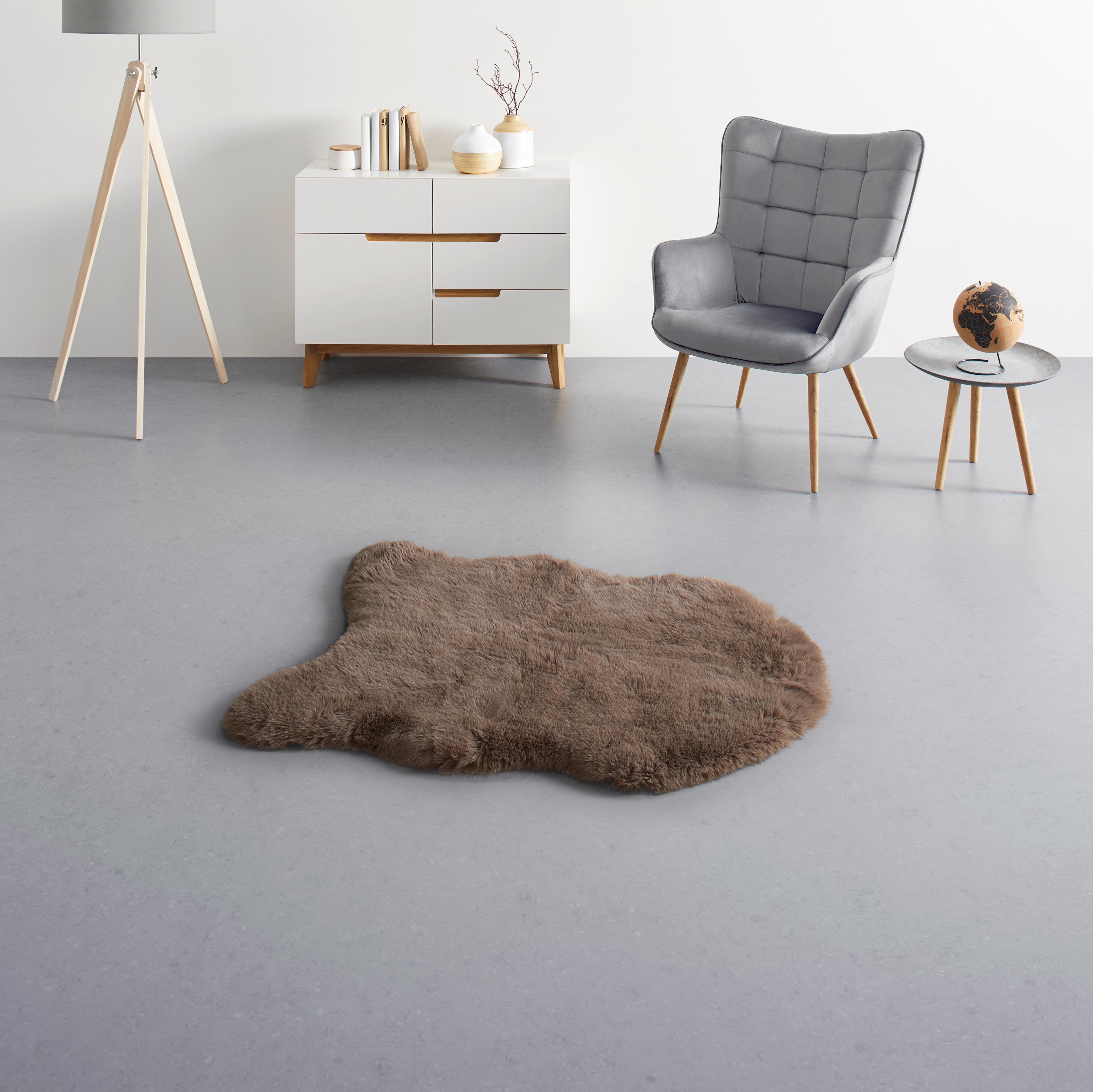 Kunstfell Bob Braun/Weiß/Beige ca. 60x90cm - Beige/Braun, LIFESTYLE, Textil (60/90cm) - Mömax