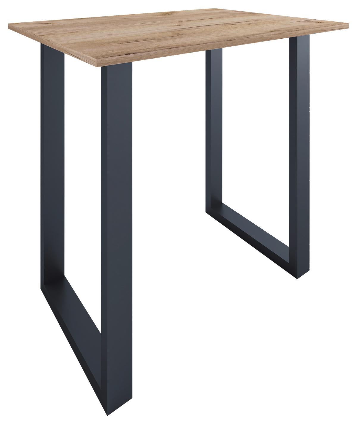 Bartisch XONA Honigeiche/ Schwarz ca.110x102x80cm - Honigeiche/Schwarz, KONVENTIONELL, Holzwerkstoff/Metall (110/80/102cm)