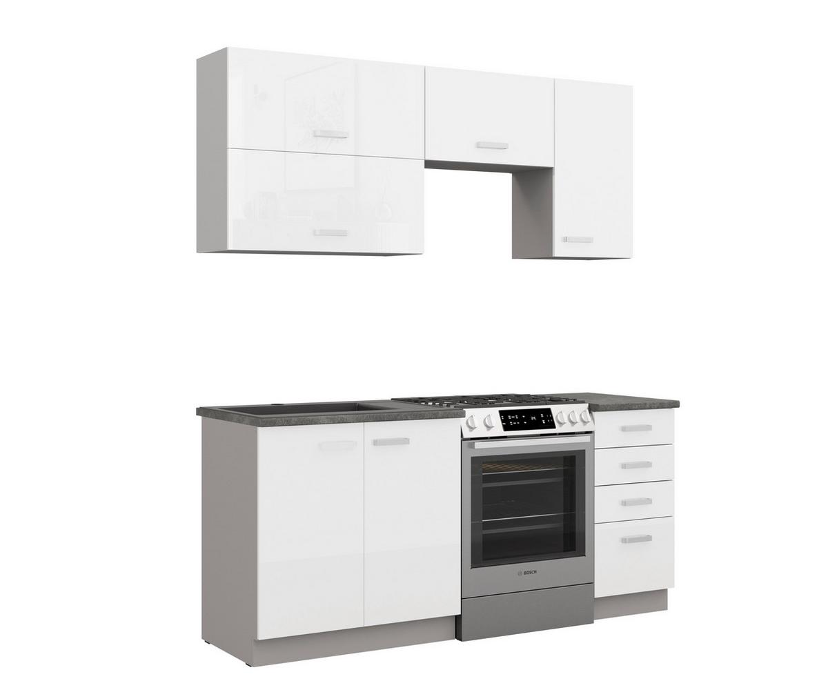 Blok Kuhinja Bianca - boja hroma/siva, Moderno, metal/pločasti materijal (180/214/60cm) - Modern Living