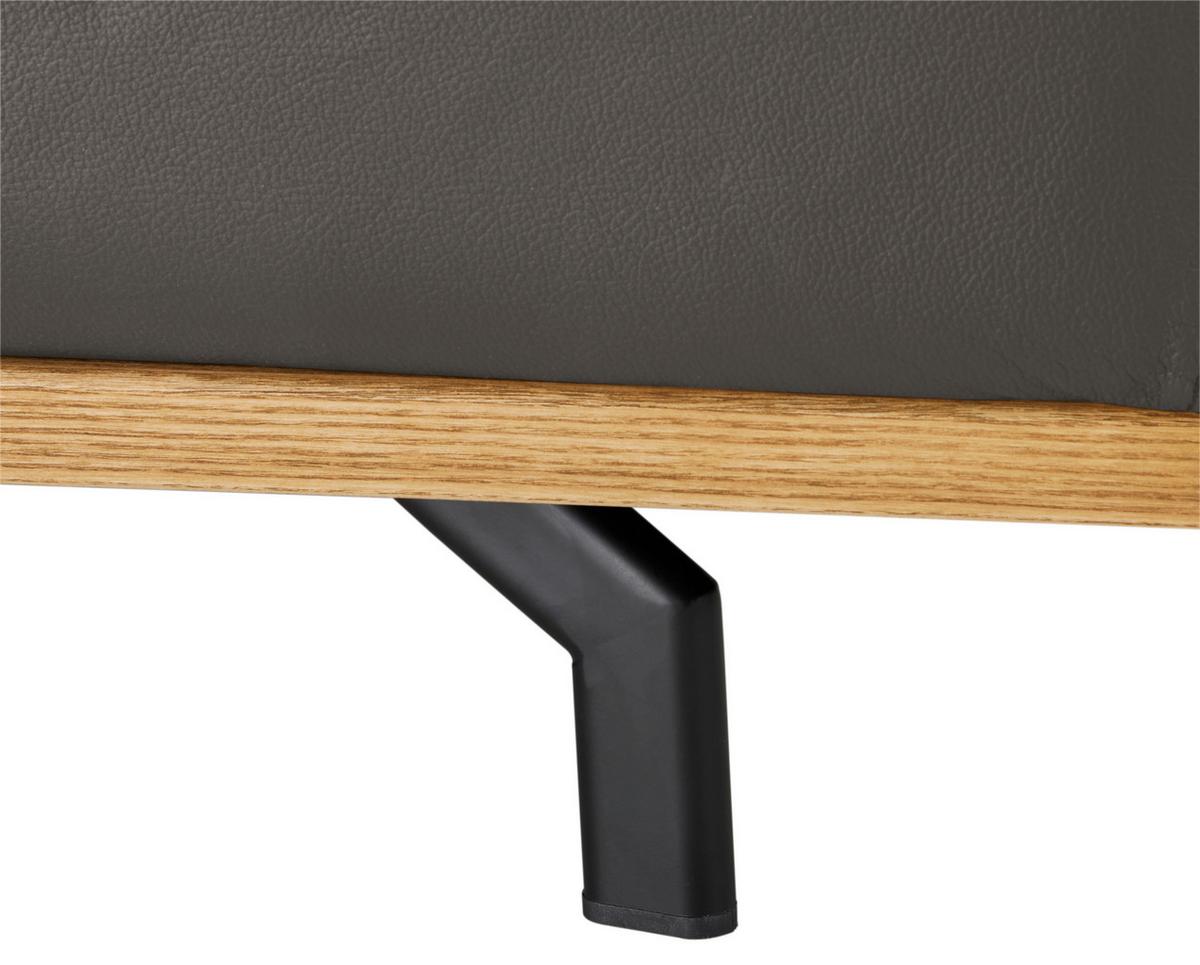 Wohnlandschaft Carmen Graublau - Graublau/Schwarz, MODERN, Leder/Holz (292/72/226cm) - Premium Living