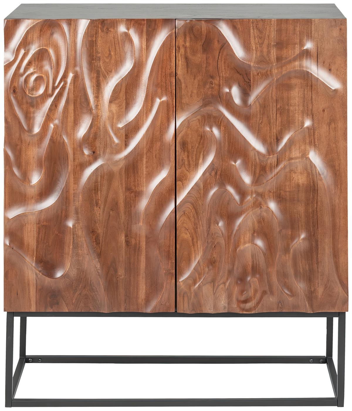 Highboard Desert Walnussfarben/Schwarz - Walnussfarben/Schwarz, Trend, Holz/Metall (100/120/40cm) - P & B