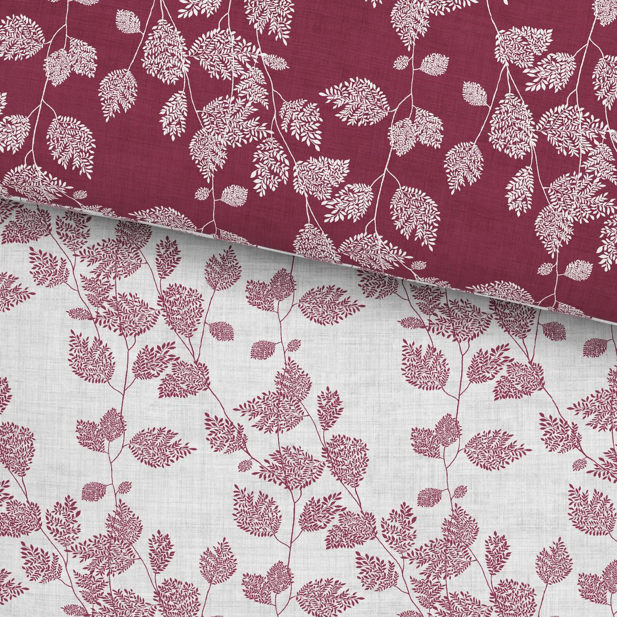 Bettwäsche Mathilda Wende in Weiss/Weinrot ca. 160x210cm - Weiss/Weinrot, Modern, Textil (160/210cm) - Modern Living