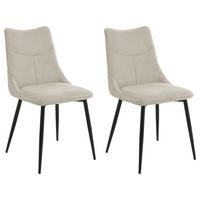 Stuhl-Set CARLO Taupe, Webstoff - Taupe/Schwarz, Design, Textil/Metall (59/88/47cm) - MID.YOU