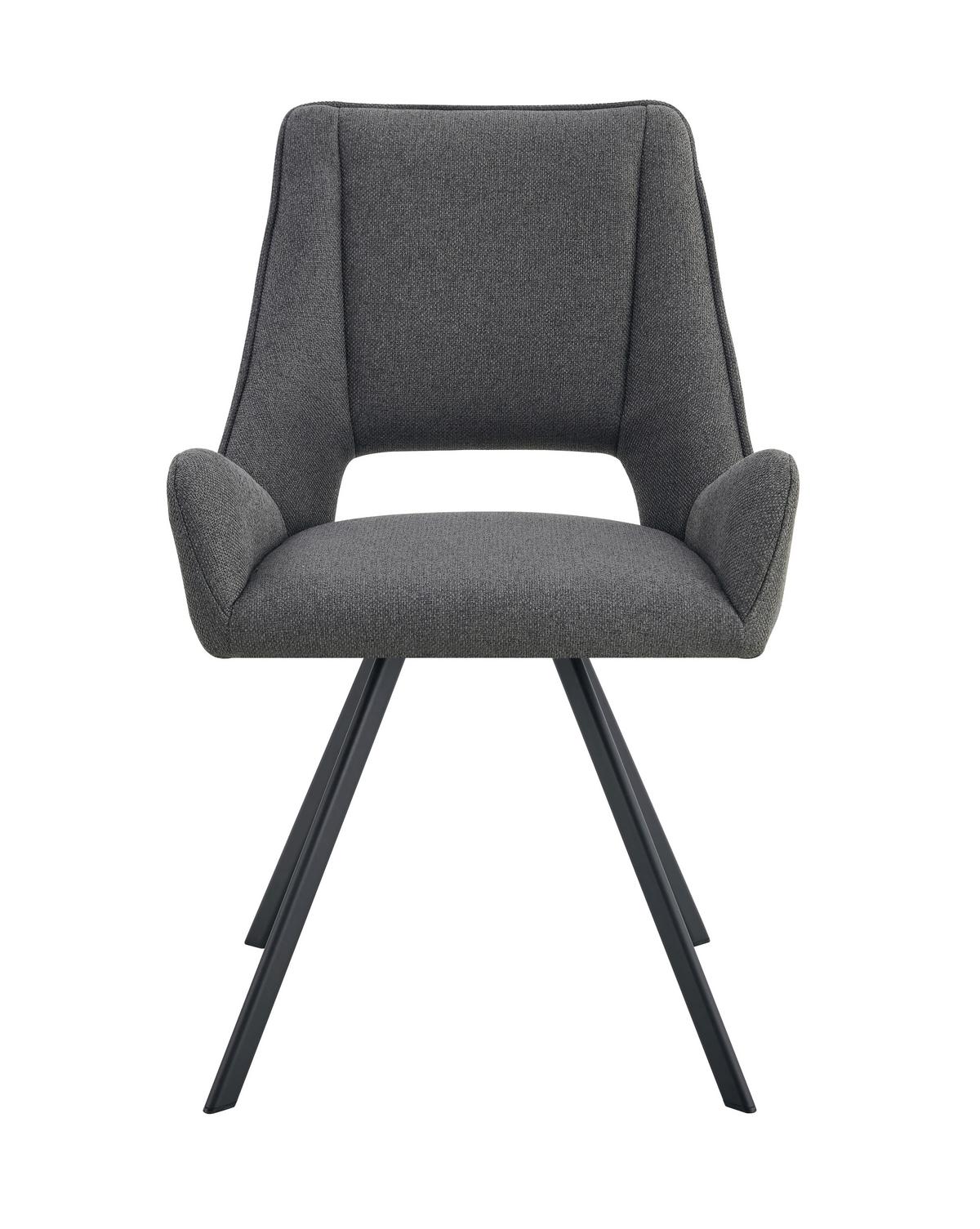 STUHL-SET HELEN - Anthrazit/Schwarz, Modern, Textil/Metall (56/91/63cm) - MID.YOU